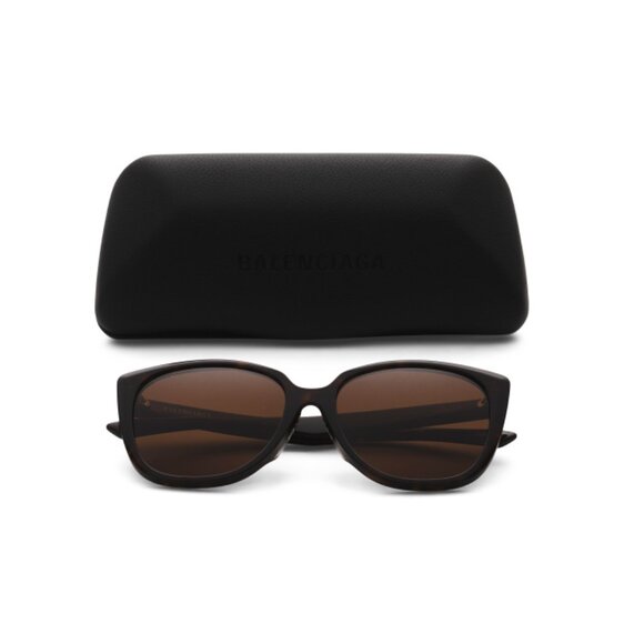 BALENCIAGA Havana Brown 57mm Square Sunglasses - Picture 1 of 2
